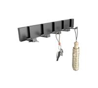 MEMEM Wall Mounted Piano Coat Rack Clothes Hooks No Punching Hide Foldable Towel Hanger Key Holder Behind The Door Bathroom Kitchen Accessories(Gray5 Hooks)