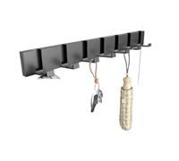 MEMEM Wall Mounted Piano Coat Rack Clothes Hooks No Punching Hide Foldable Towel Hanger Key Holder Behind The Door Bathroom Kitchen Accessories(Gray7 Hooks)