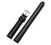 MEMEM Watch Strap 12mm 14mm 16mm 18mm 20mm Men Women Cowhide Band Bracelet Accessories(Black-silver Buckle,18mm)