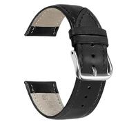 MEMEM Watch Strap Men Women Leather Watchband 12/13/14/15/16/17/18/19/20/21/22/23/24mm(Black,16mm)