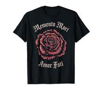 Memento Mori Amor Fati Rose Latin Phrase Philosophy T-Shirt