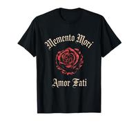 Memento Mori Amor Fati Rose Latin Phrase Philosophy T-Shirt