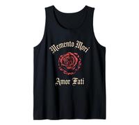 Memento Mori Amor Fati Rose Latin Phrase Philosophy Tank Top