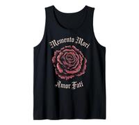 Memento Mori Amor Fati Rose Latin Phrase Philosophy Tank Top