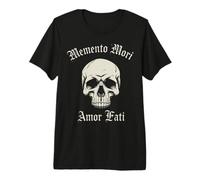 Memento Mori Amor Fati Skull Latin Phrase Philosophy Premium T-Shirt
