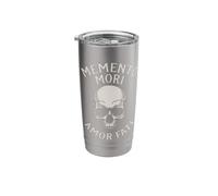 Memento Mori Amor Fati Skull Latin Phrase Philosophy Stainless Steel Insulated Tumbler