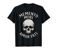 Memento Mori Amor Fati Skull Latin Phrase Philosophy T-Shirt