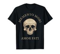 Memento Mori Amor Fati Skull Latin Phrase Philosophy T-Shirt