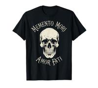 Memento Mori Amor Fati Skull Latin Phrase Philosophy T-Shirt