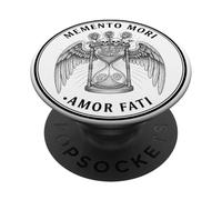 Memento Mori Amor Fati Winged Hourglass Skeletons PopSockets Adhesive PopGrip