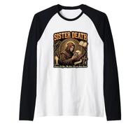 Memento Mori Catholic Crucifix Traditional Latin Mass Raglan Baseball Tee