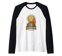 Memento Mori Catholic Eucharist Traditional Latin Mass Skull Raglan Baseball Tee