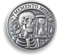 Memento Mori Challenge Coin, 1.57" Stoic Reminder Token - Carpe Diem EDC Pocket Coin, A Daily Reminder to Seize The Day, Stoicism Philosophy Gift with Display Case