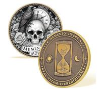 Memento Mori Challenge Coin - Stoic Philosophy Pocket Token, Motivational Medallion -Inspirational Stoic Gift, Daily Reminder of Mortality, Focus, and Purpose
