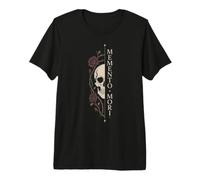 Memento Mori Gothic Rose Half Face Art Dark Premium T-Shirt