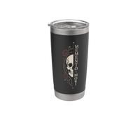 Memento Mori Gothic Rose Half Face Art Dark Stainless Steel Insulated Tumbler