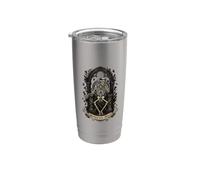 Memento Mori Gothic Skeleton on Throne with Roses and Thorns Stainless Steel Insulated Tumbler