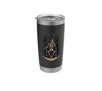 Memento Mori Gothic Skeleton on Throne with Roses and Thorns Stainless Steel Insulated Tumbler