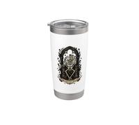 Memento Mori Gothic Skeleton on Throne with Roses and Thorns Stainless Steel Insulated Tumbler