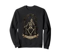 Memento Mori Gothic Skeleton on Throne with Roses and Thorns Sweatshirt