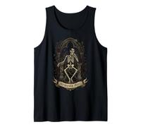 Memento Mori Gothic Skeleton on Throne with Roses and Thorns Tank Top