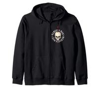 Memento Mori Lettering Skull Zip Hoodie