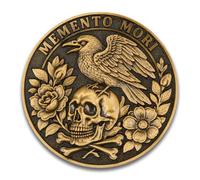 Memento Mori Memento Vivere Coin - Dual Sided Motivational Token with Skull & Tree of Life Design - Zinc Alloy Inspirational