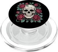 Memento Mori Skull and Roses Dark Gothic Floral Art PopSockets PopGrip for MagSafe