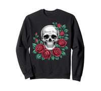 Memento Mori Skull and Roses Gothic Floral Art Sweatshirt