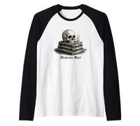 Memento Mori Skull Books Dark Academia Gothic Philosophical Raglan Baseball Tee