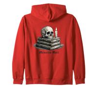 Memento Mori Skull Books Dark Academia Gothic Philosophical Zip Hoodie