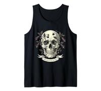 Memento Mori Skull, Dark Floral Vanitas Engraving Tank Top