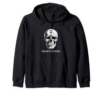 Memento Mori Skull Hourglass Dark Gothic Artwork Zip Hoodie