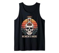 Memento Mori Skull Hourglass Retro Sunset Stoicism Tank Top