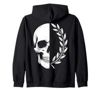 Memento Mori Skull Laurel Stoic Gothic Dark Art Zip Hoodie