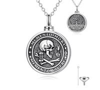Memento Mori Urn Necklace for Men Gothic Skull Stoicism Cremation Jewelry