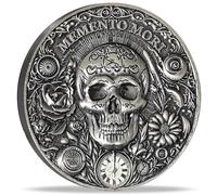Memento Mori & Vivere Challenge Coin - Dual Symbols of Life's Transience and Vitality - Inspirational Stoic Gift (Single Coin)