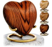 Memento Urn for Ashes with Heart Shape Design, Memorial Keepsake Cremation Urn, Capacity of 3-4 Cubic Inches, Aluminum Master (Rosewood)