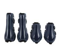 MEMEWOCA 4Pcs Horse Leg Protection Boots, Shock Absorbing Horse Leg Guards, PU Neoprene Thickened Tendon Boots for Riding with Front and Rear Pair, for All Weather Conditions (a set of dark blue M)