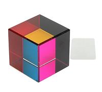 MEMEWOCA Color Cube Optical 6 Sides Cube Prism, Optical Glass Cube for Light Refraction, Educational Physics Toy with Mixing Colour Effect, Perfect for Home Decor Photography and Science Le (40mm)