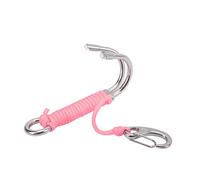 MEMEWOCA Drift Hook Scuba Diving Double Dual Stainless Steel Drift Hook with Line, Cave Dive Accessories, 316 Stainless Steel Wear Resistant Corrosion Resistant, Strong 3mm Seven Strand Cor (Pink)