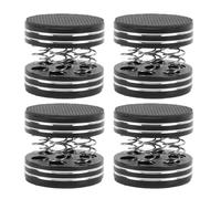 MEMEWOCA HiFi Speaker Isolation Feet, Spring Shock Absorbing Stand for Speakers Subwoofer Amplifier Turntable, Non Slip Rubber Base with Aluminum Alloy and Steel Spring, 4pcs Set for Audio (Black)