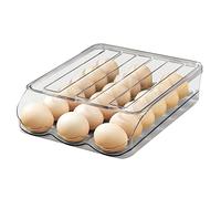 memeyou Large Capacity Egg Holder For Refrigerator Auto Rolling Egg Container Organizer Tray Bins Stackable Fresh Storage Box For Fridge Plastic Clear(1 Layer)
