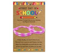 MEMFALL Back to School Bracelet Mommy and Me First Day of School Bracelet Adjustable Woven Rope Back to School Bracelets First Day of School Gift, ADJUSTABLE, Alloy, no gemstone