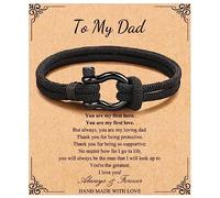 Memgift To My Man Bracelet Gifts for Son Grandson Nephew Brother Dad Bracelets Birthday Father's Day Valentine's Day Gifts for Teen Boys Attention to Size, 7.5 inches, Stainless Steel Leather, no