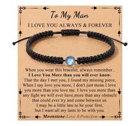 Memgift To My Man Son Bracelet Gifts, Birthday Graduation Easter Anniversary Valentines Christmas Gifts for Man Husband Son Boyfriend, 4 UK, Stainless Steel, no gemstone