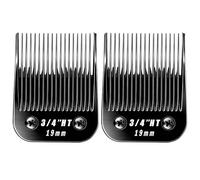 MEMIRY 2 Pcs Size 3/4HT Detachable Dog Grooming Blades, Compatible with Andis, Oster A5, Wahl KM10 Series Clippers, Cut Length 19mm, Black (3/4HT 19mm, 2Pcs)