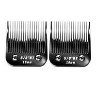 MEMIRY 2 Pcs Size 5/8HT Detachable Dog Grooming Blades, Compatible with Andis, Oster A5, Wahl KM10 Series Clippers, Cut Length 16mm, Black (5/8HT 16mm, 2Pcs)