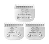 MEMIRY 3 Pcs Size 30# Detachable Dog Grooming Blades, Compatible with Andis, Oster A5, Wahl KM10 Series Clippers, Cut Length 0.5mm, Silver (30# 0.5mm, 3Pcs)