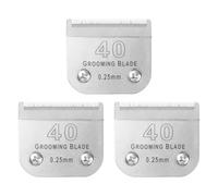 MEMIRY 3 Pcs Size 40# Detachable Dog Grooming Blades, Compatible with Andis, Oster A5, Wahl KM10 Series Clippers, Cut Length 0.25mm, Silver (40# 0.25mm, 3Pcs)